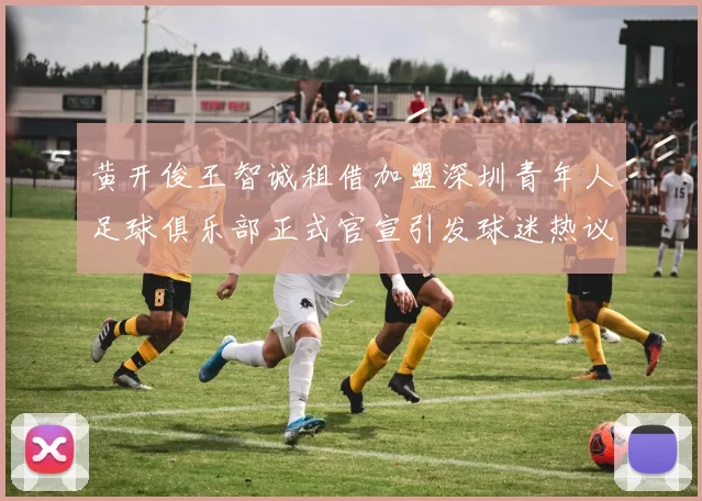 黄开俊王智诚租借加盟深圳青年人足球俱乐部正式官宣引发球迷热议